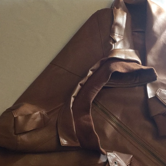 Brown (TAN) leather jacket - Picture 2 of 8